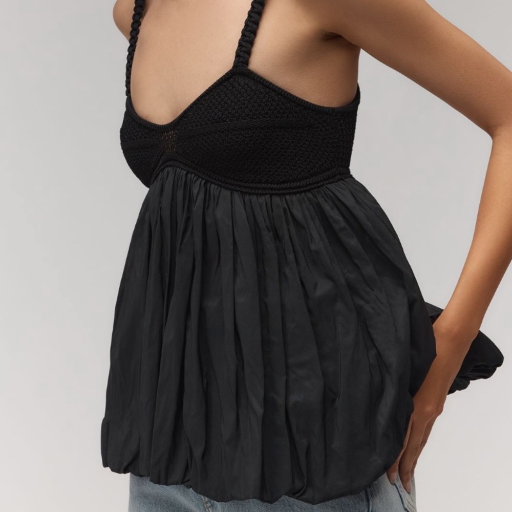 NEW - By Anthropologie Knit Swing Black Tanktop